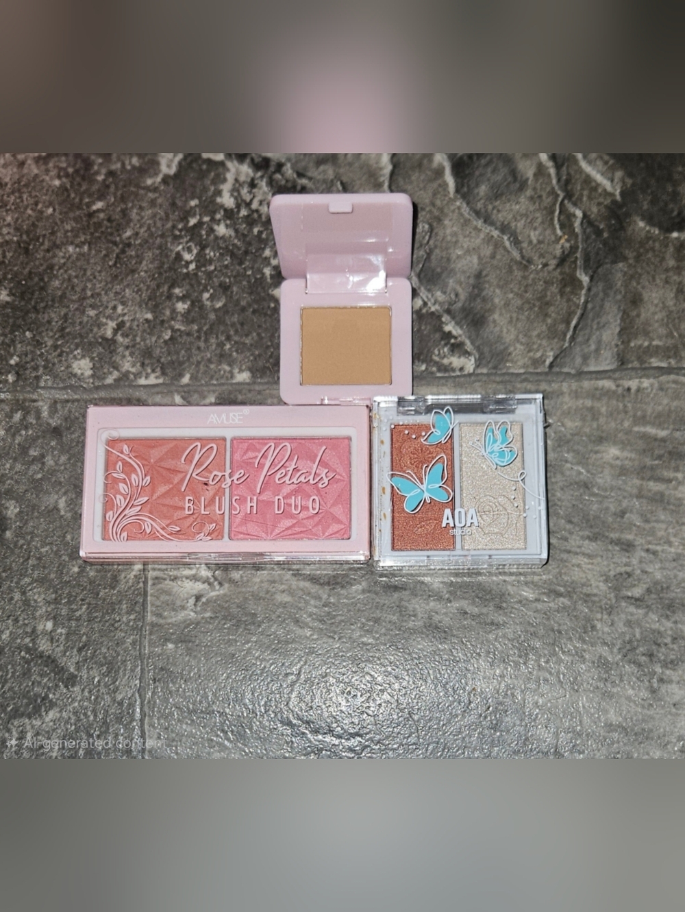 Amuse Blush Duo, Half Caked Bronzer, Blush & Highlight Duo BNIB
